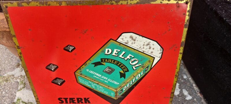 Stærk Delfol. Lagerman Junr. Glostrup - Blikskilt