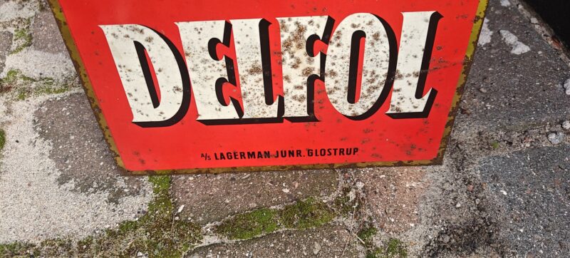 Stærk Delfol. Lagerman Junr. Glostrup - Blikskilt
