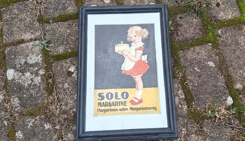Solo Margarine - Margarinen uden Margarinesmag - Glasskilt - Spejlreklame