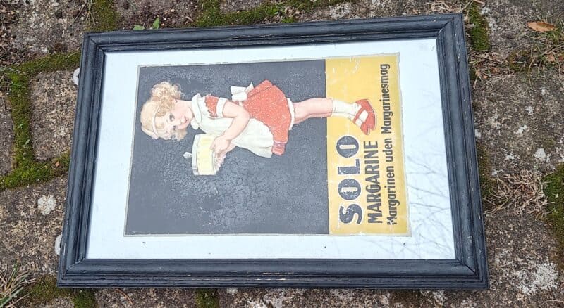 Solo Margarine - Margarinen uden Margarinesmag - Glasskilt - Spejlreklame