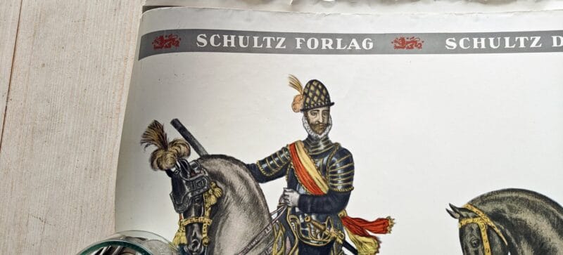 Schultz Danmarks Historie. Plakater med kongerækken udgivet af J.h. Schultz forlag