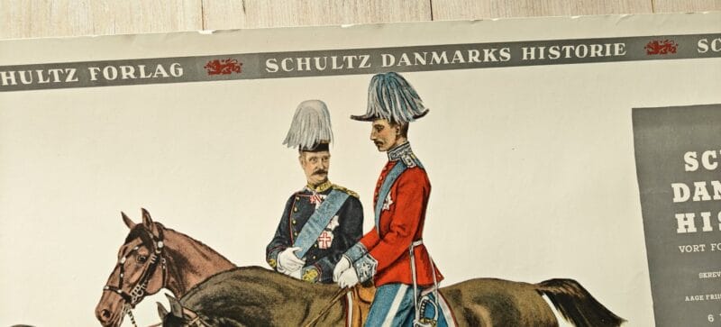 Schultz Danmarks Historie. Plakater med kongerækken udgivet af J.h. Schultz forlag