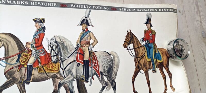 Schultz Danmarks Historie. Plakater med kongerækken udgivet af J.h. Schultz forlag