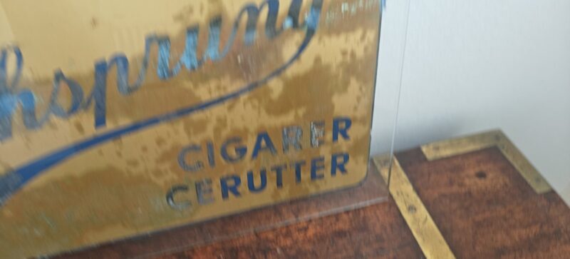 Hirschsprungs Cigarer Cerutter. Glasskilt