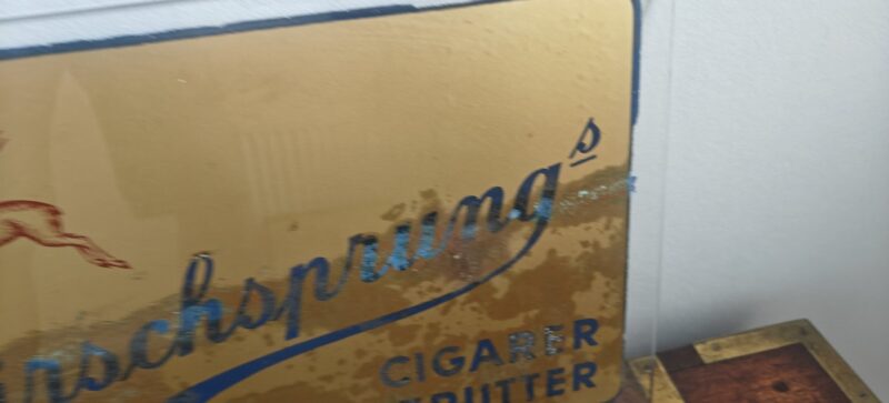 Hirschsprungs Cigarer Cerutter. Glasskilt