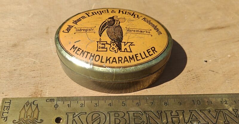Engel & Kisky. Mentholkaralmeller. Blikdåse