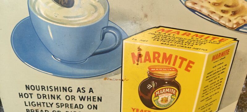 Marmite. For good Health! Engelsk blik reklameskilt