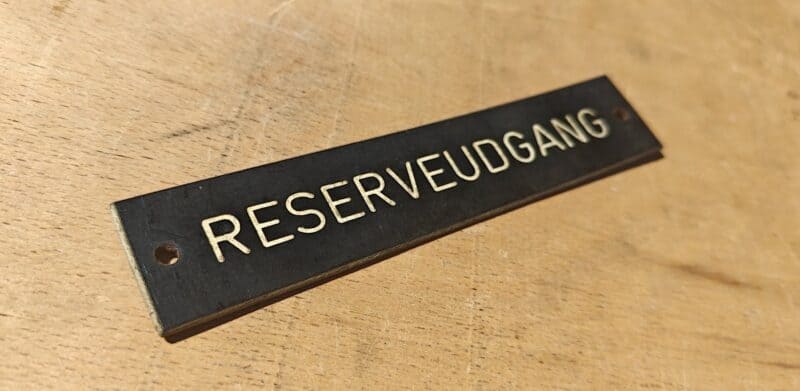 Sporvognsskilt. Reserveudgang