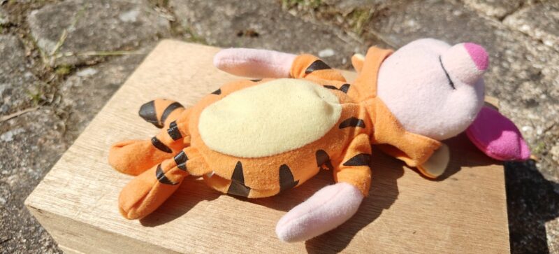 Grisling i tigerkostume. Tøjdyr