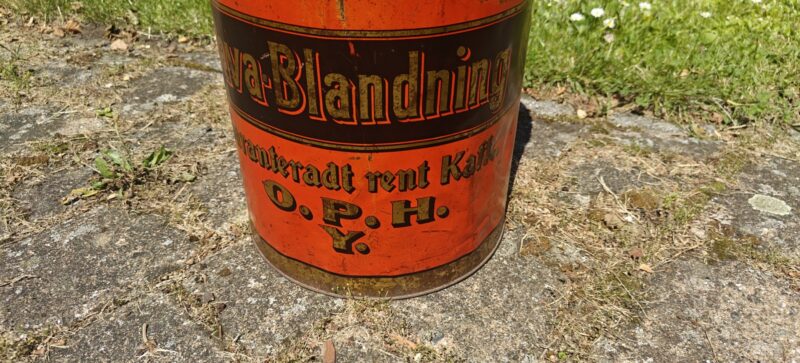 Java-Blandning. Garanteradt rent Kaffe. O. P. H. Y. Købmandsdåse