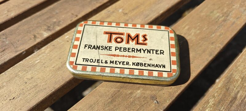 Toms. Franske Pebermynter. Trojel & Meyer. København. Blikdåse