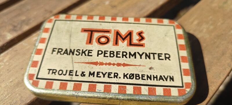 Toms. Franske Pebermynter. Trojel & Meyer. København. Blikdåse