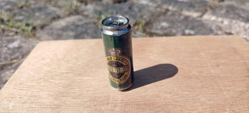Tuborg Gold Label. Reklamelighter i miniaturedåse