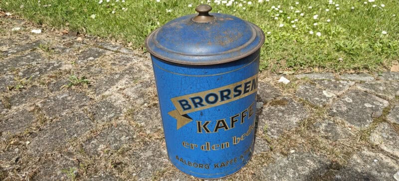Brorsens Kaffe er den bedste. Aalborg Kaffe & Thehandel. Købmandsdåse