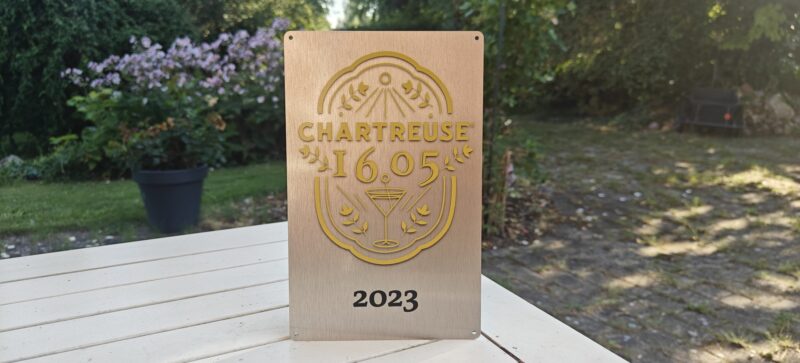 Chartreuse 1605 (2025) Likør. Reklameskilt i metal
