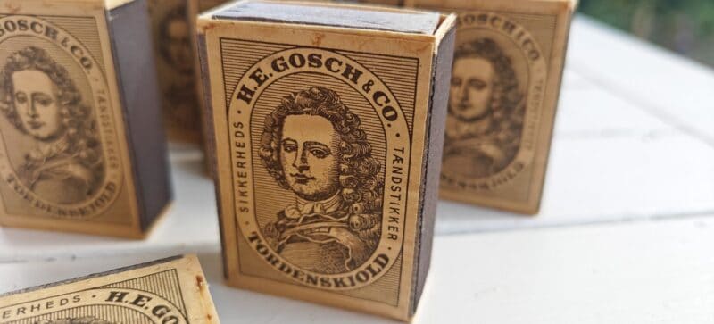 Gamle H. E. Gosch & Co Tordenskjold tændstiksæsker NOS