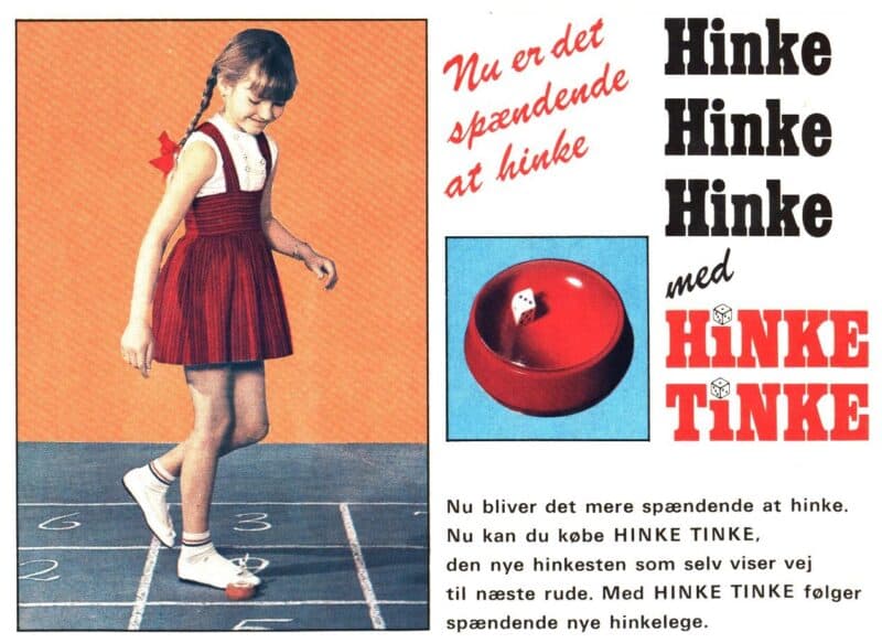 Hinke Tinke sten. Dansk hinkesten med indbygget terning