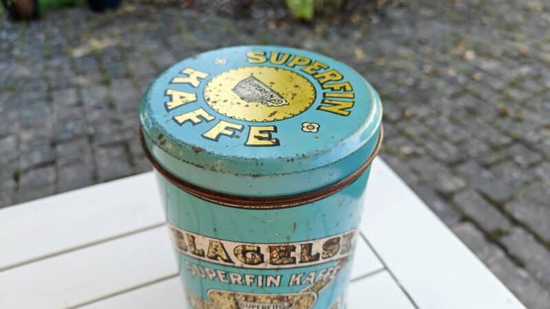 Dekorativ kaffedåse fra Slagelse Kafferisteri