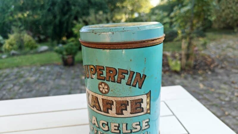Dekorativ kaffedåse fra Slagelse Kafferisteri