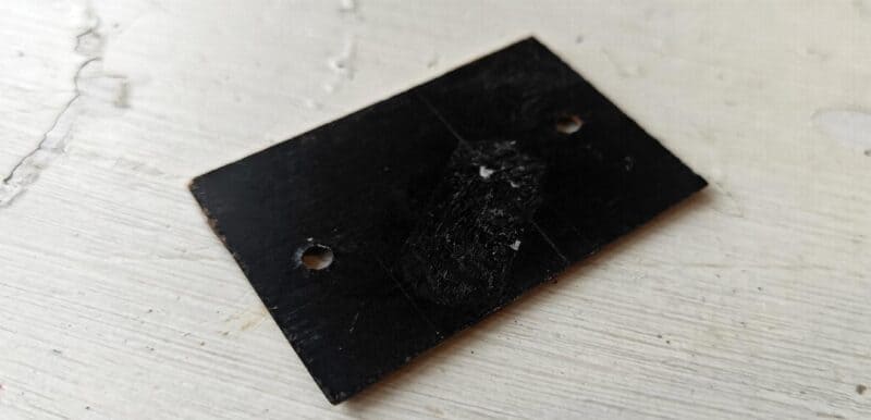 7 tal. Gammel plastkomposit-skilt