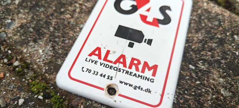 G4S alarmskilt i plast