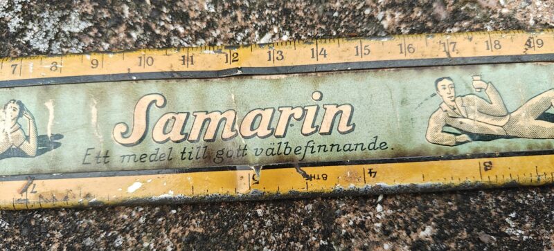 Lineal med reklame for Samarin